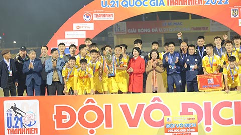 Đánh bại  Bình Dương ở chung kết, Hà Nội lập kỷ lục mới ở giải U21 Quốc gia
